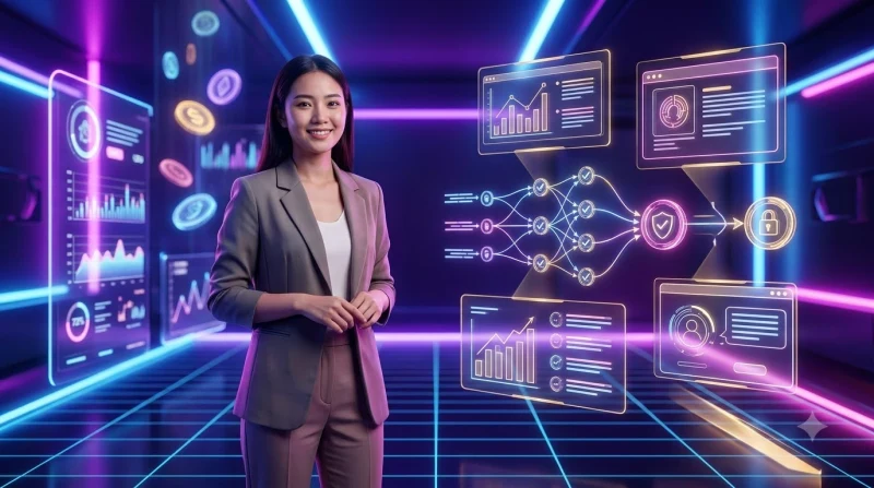 bieu-tuong-trung-tam-tin-tuc-phat-sang-bao-quanh-boi-cac-bang-dieu-khien-holographic Biểu tượng trung tâm tin tức phát sáng bao quanh bởi các bảng điều khiển holographic.