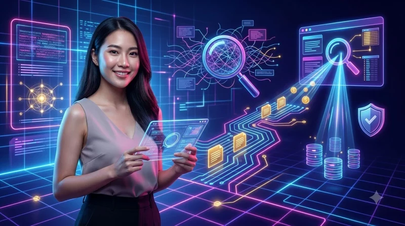 duong-dan-phat-sang-ro-rang-di-qua-canh-quan-ky-thuat-so-hon-loan Đường dẫn phát sáng rõ ràng đi qua cảnh quan kỹ thuật số hỗn loạn.